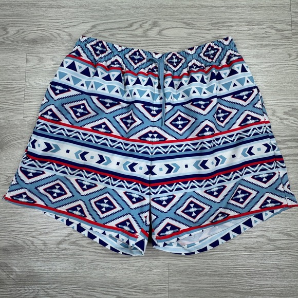 Meripex Other - Meripex Mens Swim Trunks Southwestern Geometric Blue Red Medium Mesh Lined Short